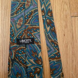 Liberty of London, men’s vintage, blue floral, 100% silk